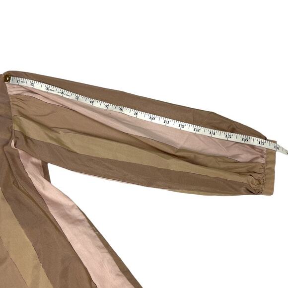 Rachel Zoe Blouse Striped Tassel Tie Front Top Brown Tan Cream Women's‎ 2 Shirt - Picture 5 of 14